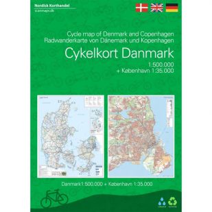 Overzichtskaart Denemarken met nationale fietsroutes