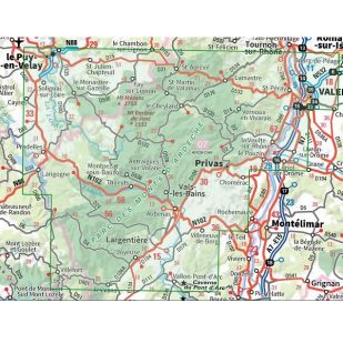 IGN Top 75: Gorges et Monts d'Ardèche (14) - Wandel- en Fietskaart