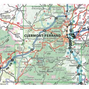 IGN Top 75: Chaîne des Puys, Massif du Sancy, Auvergne (15) - Wandel- en Fietskaart