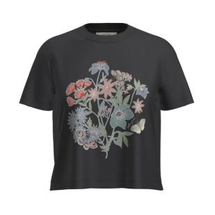 Icebreaker Women 150 Tech Lite SS Crop Tee Flora - Black