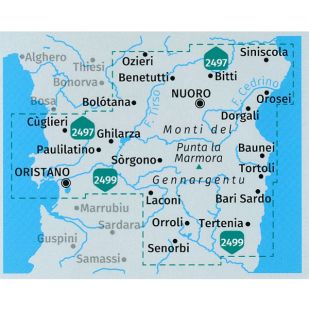 KP2498  Midden Sardinie - 4 kaartenset !