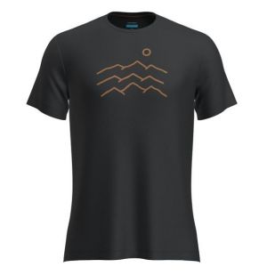 Icebreaker Men 125 Sphere T-shirt Across The Peaks - Black