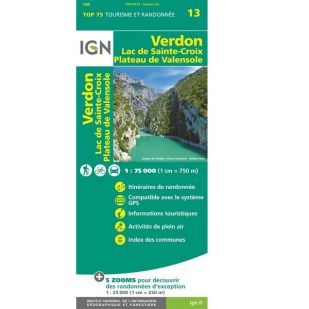 IGN Top 75: Verdon (13), Lac de Sainte-Croix, Valensole - Wandel- en Fietskaart