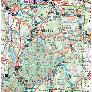 A - IGN Top 75: Chaine des Aravis - Massif des Bauges  - Provence (32) Wandel- en Fietskaart