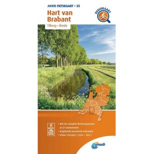 ANWB Regiokaart 35 Hart van Brabant - Noord-Brabant Midden ! 