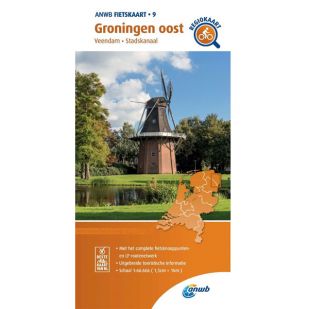 ANWB Regiokaart 9 Groningen Oost ! 