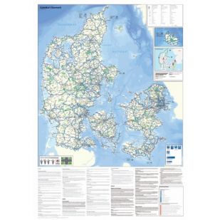 Overzichtskaart Denemarken met nationale fietsroutes
