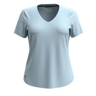 Smartwool Women's Active Ultralite V-Neck Short Sleeve Winter Sky